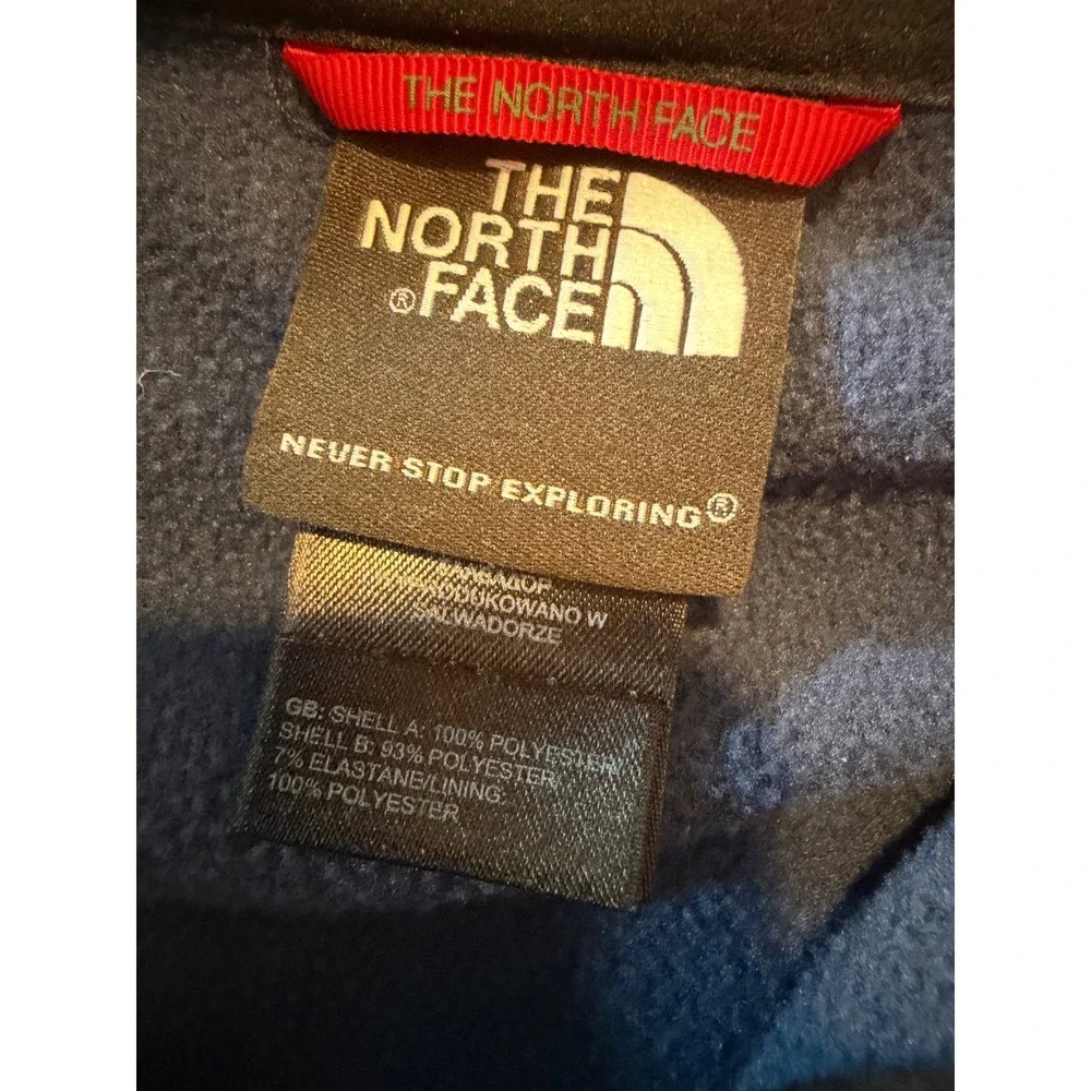 The North Face Mens Blue Heathered Quarter Zip Pullover Fleece Jacket Medium